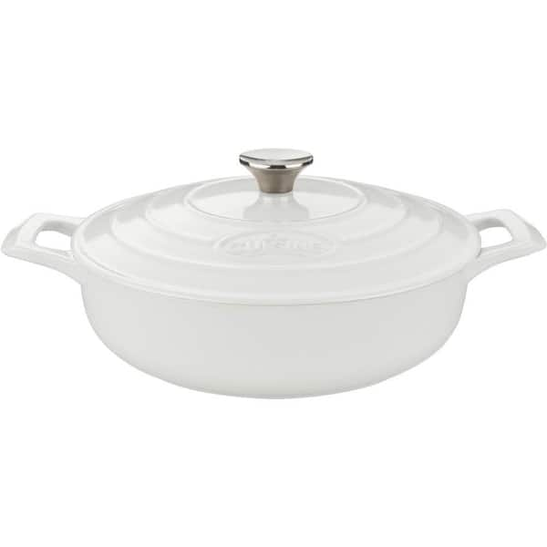 La Cuisine Saute 3.75 Qt. Cast Iron Casserole with White Enamel