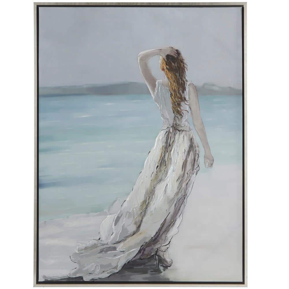ROAD×canvas Wname lloncloss top Litton Lane 1- Panel Landscape Women Framed Wall Art with Silver