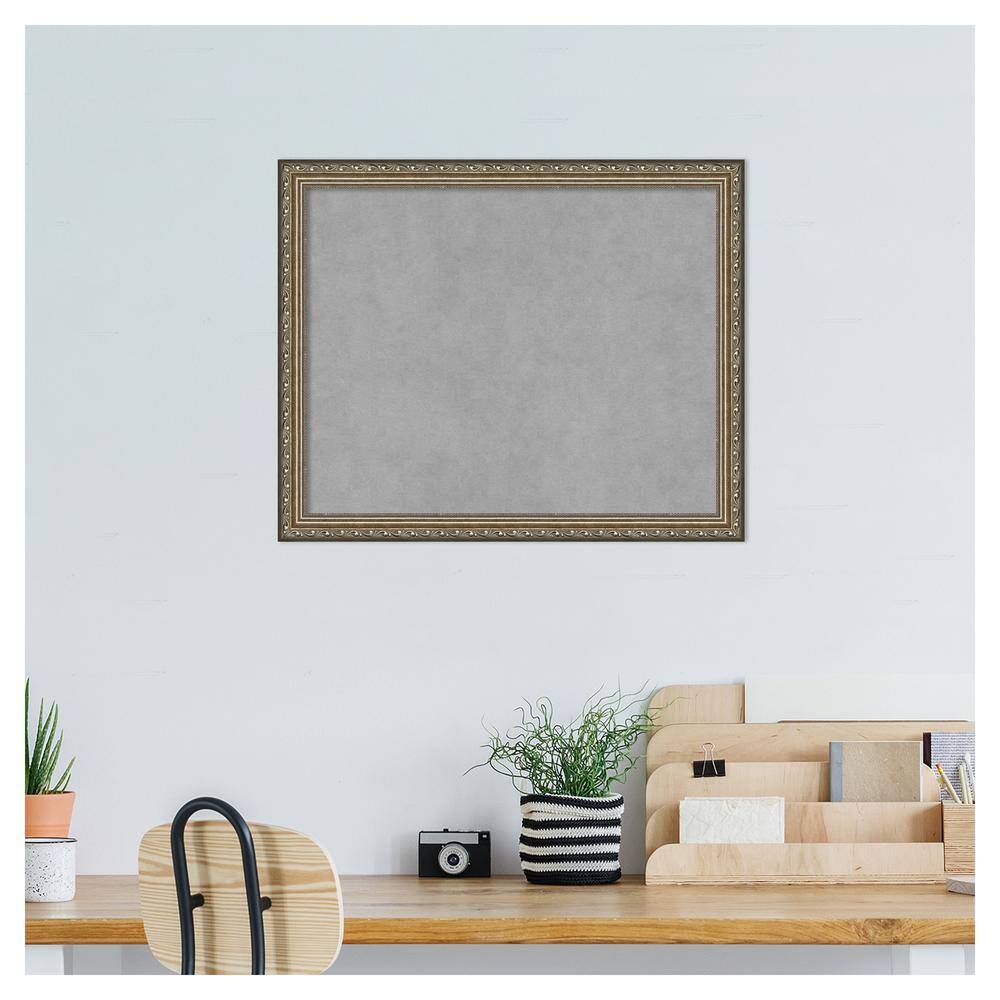 Parisian Silver Framed Grey Magnetic Memo Board 20x16