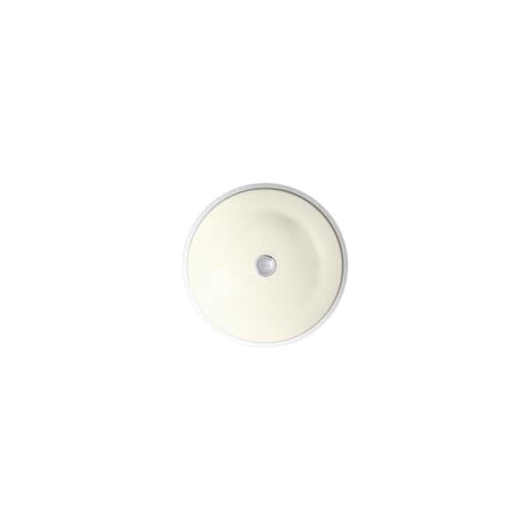 Caxton 16-1/4 in. Round Bathroom Sink in Biscuit Without Overflow Drain