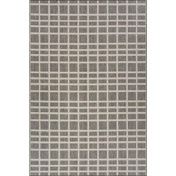 Vanya Modern Grey 5 ft. x 8 ft. Outdoor Area Rug