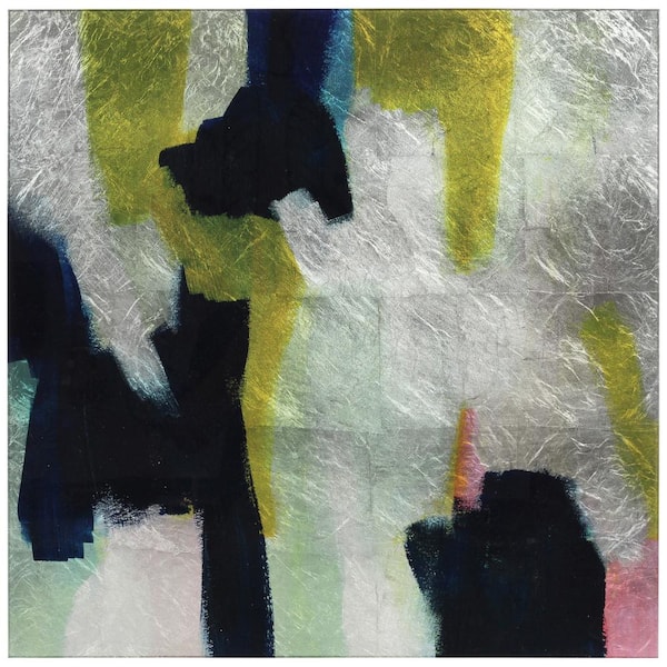Empire Art Direct Sunder II Abstract Unframed Reverse Printed on Tempered Glass with Silver Leaf Wall Art 24 in. x 24 in.