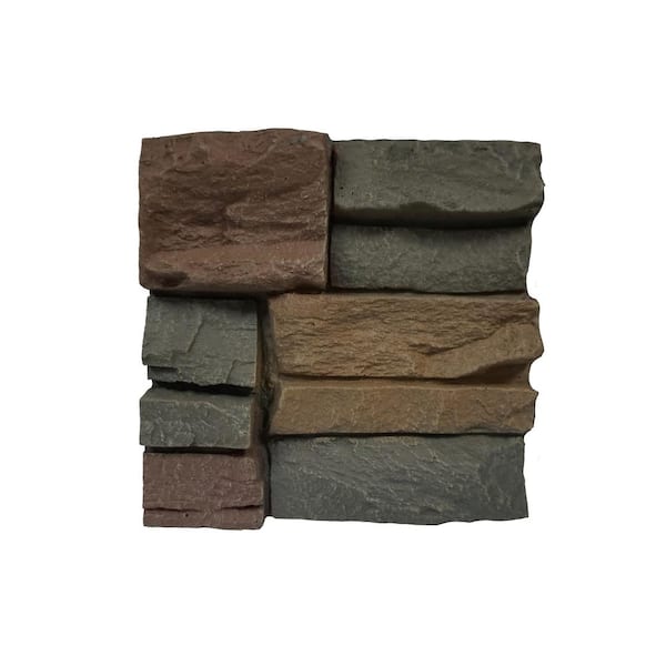 GenStone Stacked Stone Keystone 11 in. x 11 in. Faux Stone Siding Sample