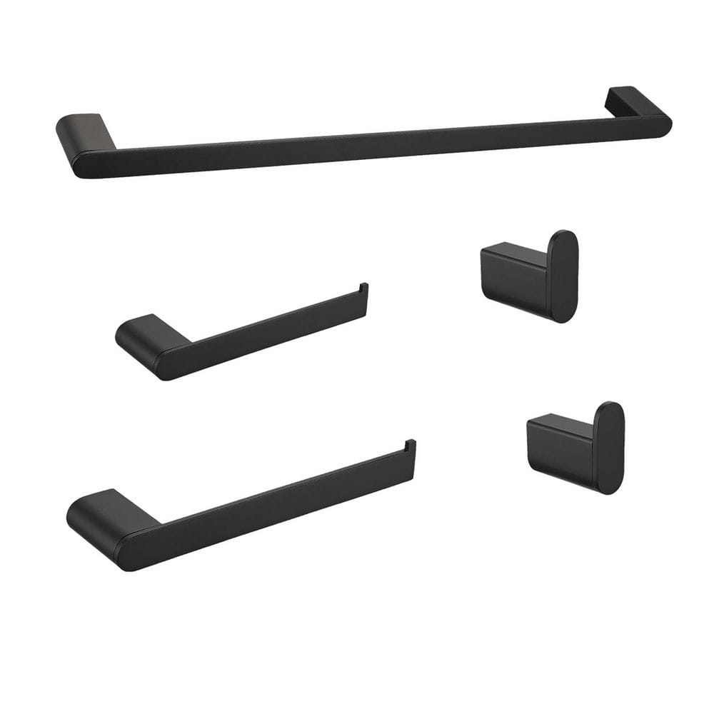 5-Piece Bathroom Hardware Set with Towel Bar, Paper Holder and Hooks in Premium Matte Black Stainless Steel price history on PriceWatchPro