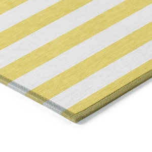 Chantille ACN528 Yellow 8 ft. x 8 ft. Round Machine Washable Indoor/Outdoor Geometric Area Rug