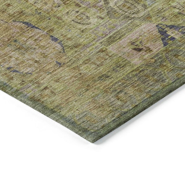Chantille Machine Washable Indoor/Outdoor Abstract ACN1743 Aloe 8 ft. x 10 ft. Area Rug