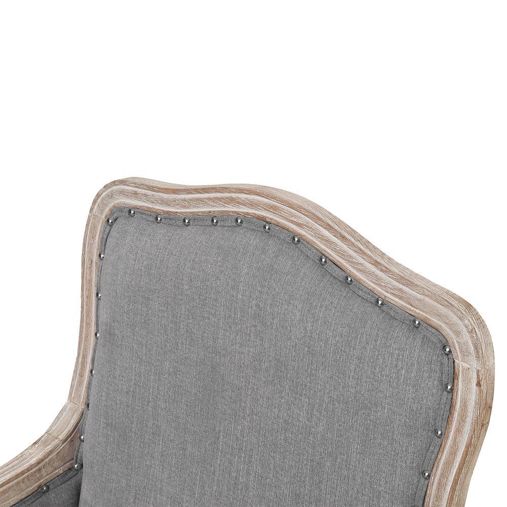 Classic French Slate Gray Distressed Wood Accent Chair