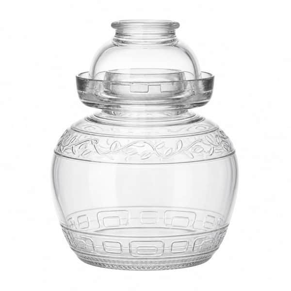 1-Piece Food Grade Glass 52 oz. Fermentation Crock Jar with Water Seal Glass Bowl Lid for Pickles Kimchi Sauerkraut