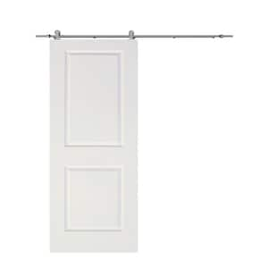 CALHOME 30 in. x 80 in. White Primed Composite Wood Barn Door Slab