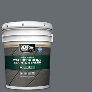 5 gal. #770F-5 Dark Ash Solid Color Waterproofing Exterior Wood Stain and Sealer