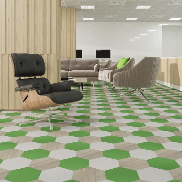 MosaiCore Sprout 28 MIL x 12 in. W x 10 in. L Glue Down Waterproof Vinyl Tile Flooring (12.3 sqft/case)