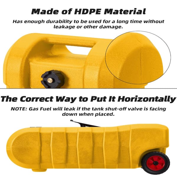 15 Gal. Yellow Fuel Tank Container with Manual Transfer Nozzle