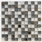 Antwerp Multi Gray Backsplash 11.81 in. x 11.81 in. Square Joint Gloss Glass Mosaic Wall Tile (8.72 sq. ft./Case)