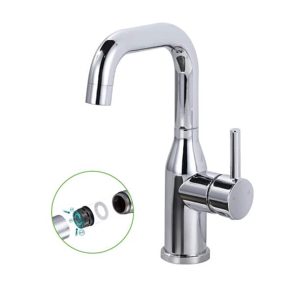 Single Handle Bar Faucet Deckplate Not Included in Polished Chrome