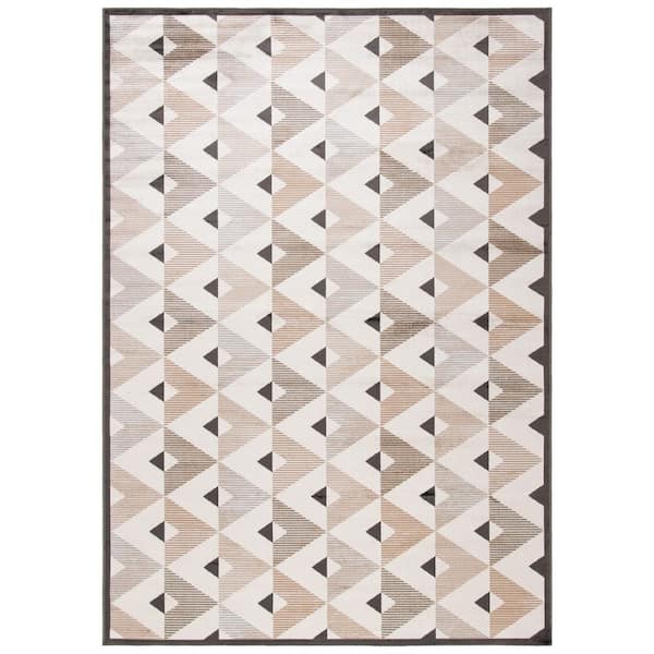 Atlas 3 ft. x 5 ft. Ivory/Beige Geometric Border Area Rug