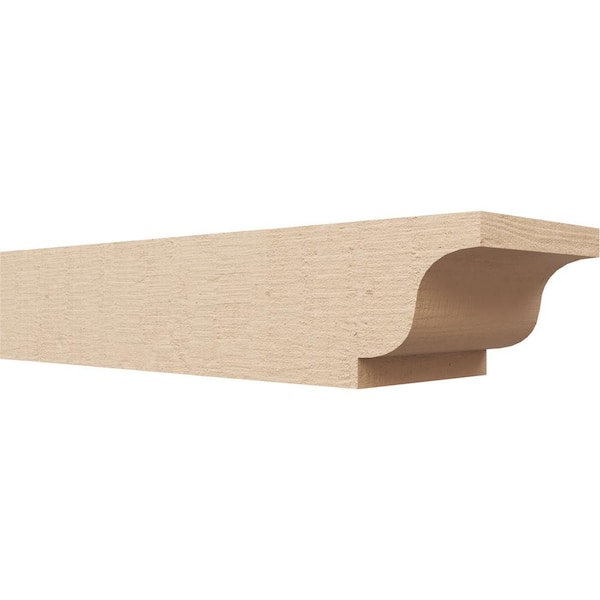 Ekena Millwork 6-in. x 4-in. x 20-in. Newport Woodgrain, Primed Tan Timberthane Polyurethane Rafter Tail Brace
