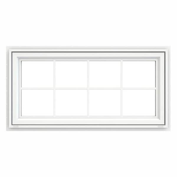 JELD-WEN 47.5 in. x 23.5 in. V-4500 Series White Vinyl Awning Window with Colonial Grids/Grilles