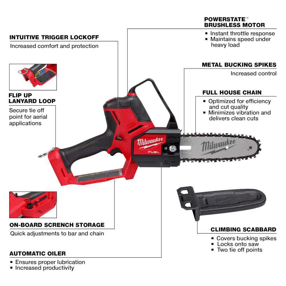M18 FUEL 18-Volt Lithium-Ion Brushless Cordless 8 in. HATCHET Pruning Saw (Tool-Only) - 2