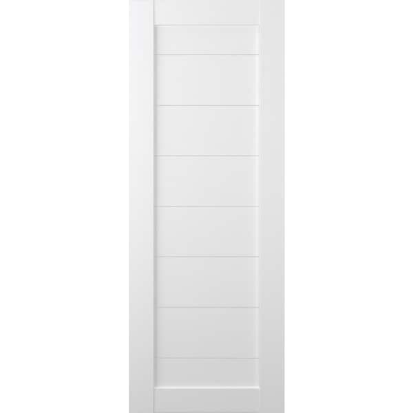 Belldinni Ermi 24 in. W x 80 in. H x 1-9/16 in. D 8-Panel Solid Core Bianco Noble Prefinished Wood Interior Door Slab