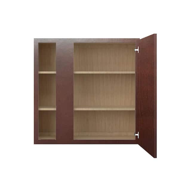 Charlotte Raised 36 in. W x 36 in. H x 12 in. D in Bordeaux Plywood Assembled Wall Corner Blind Cabinet