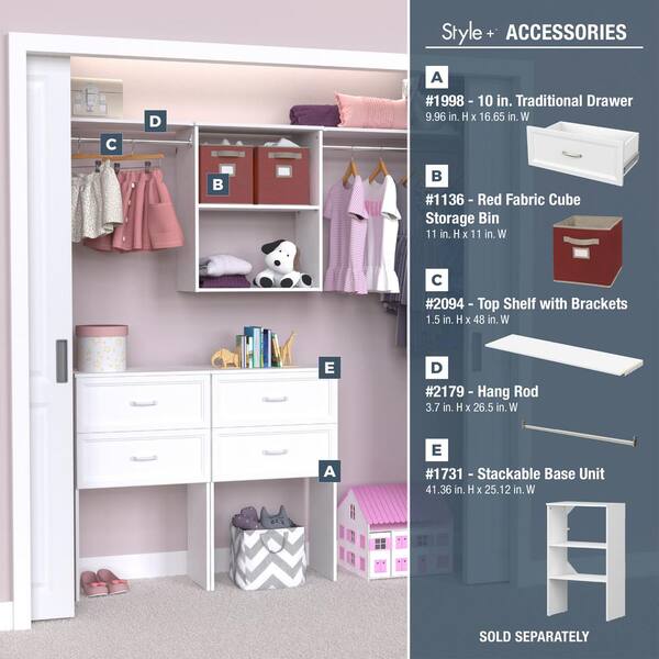 ClosetMaid Style+ 48 in. W White Top Shelf Kit 2094 - The Home Depot