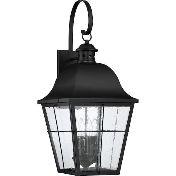 Quoizel Millhouse 22-in H Mystic Black Candelabra Base (E-12) Outdoor Wall Light Quoizel Millhouse 22-in H Mystic Black Candelabra Base (E-12) Outdoor Wall Light