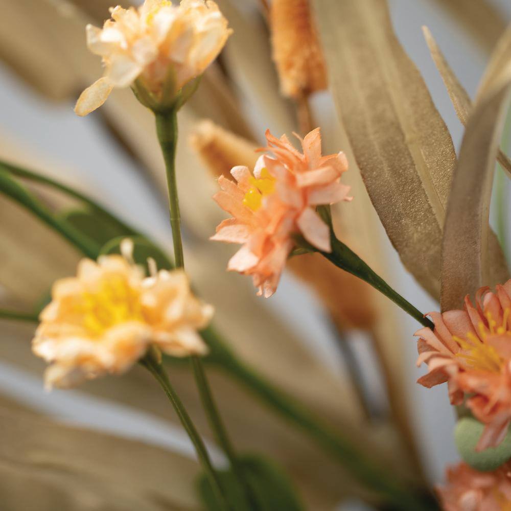 19" Harvest-Hued Silk Grass and Bunny Tail Pick