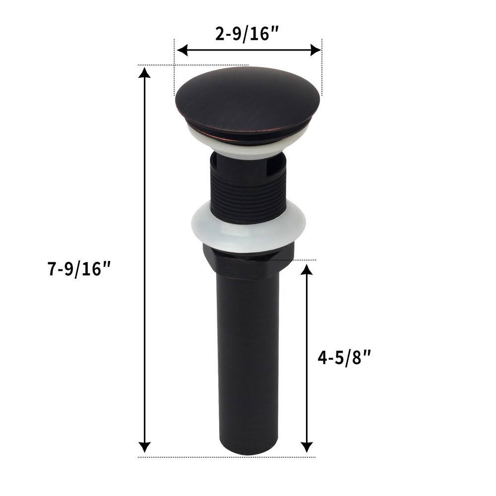 Oil Rubbed Bronze Pop-Up Bathroom Sink Drain with Overflow