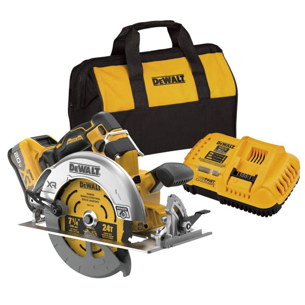 20V MAX Lithium-Ion 7-1/4 in. Cordless Circular Saw Kit with 8.0 Ah Battery, Charger and Kit Bag