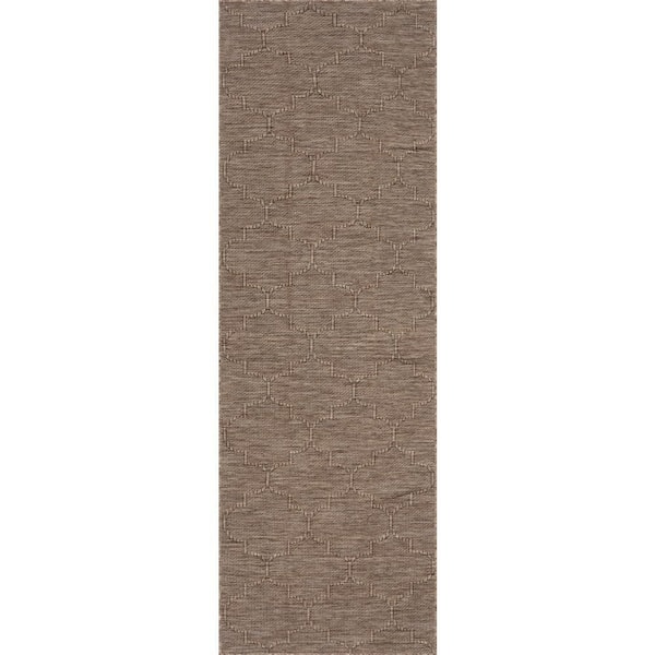 Elyara Trellis Brown 3 ft. x 8 ft. Outdoor Runner Rug