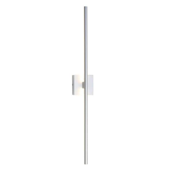 UMEILUCE 35.8 in. 1 Light Silver LED Cylinder Wall Sconce with 3000K Warm Light