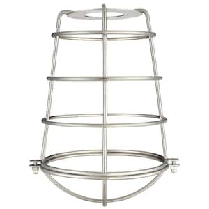 8-3/16 in. Brushed Nickel Industrial Cage Metal Shade with 2-1/4 in. Fitter and 6-5/16 in. Width
