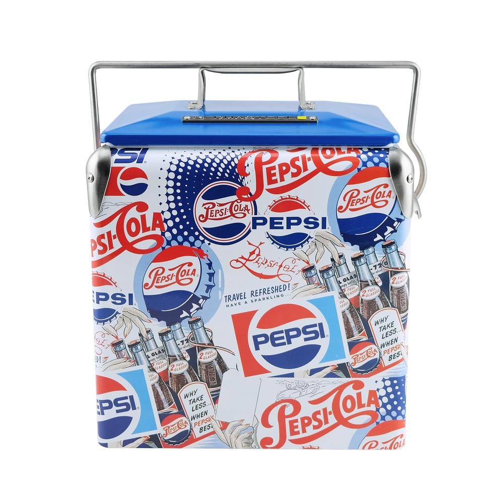 PERMASTEEL 14 qt. Heritage Edition Small Portable Pepsi Cooler PS
