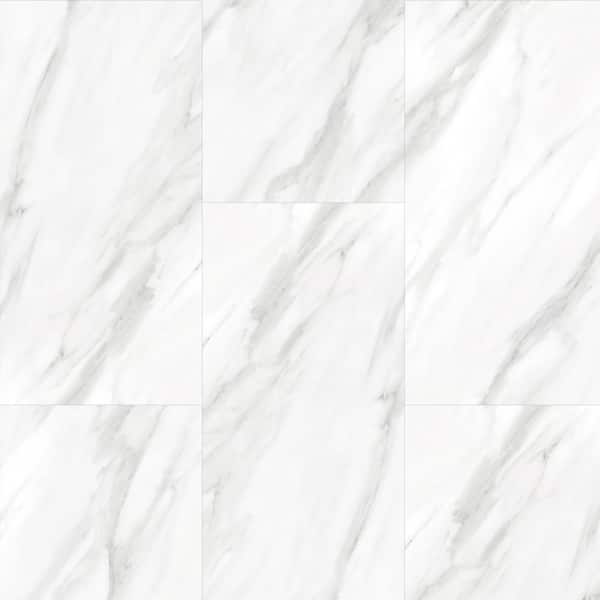 TrafficMaster Carrara Marble 12 in. x 24 in. Luxury Vinyl Tile Peel And Stick Wall (18 sq. ft. / Case)
