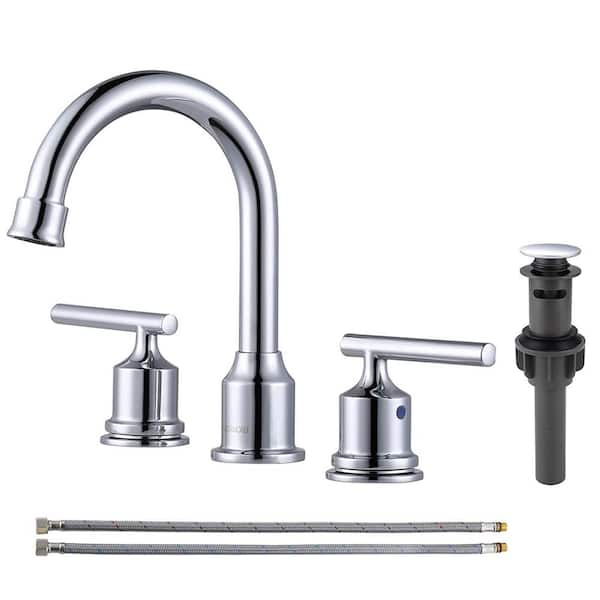 IVIGA Modern 8 in. Widespread 2-Handle Bathroom Faucet in Chrome