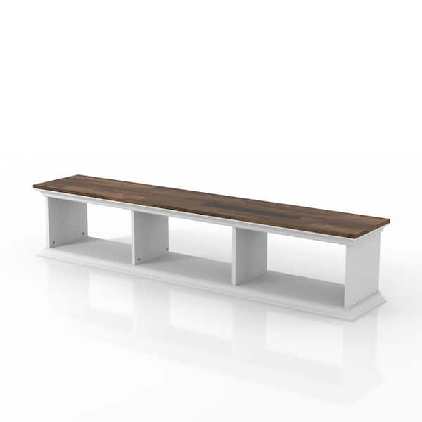 Pauly 63 in. Light Hickory TV Stand Fits TV's up to 72 in. with Shelves