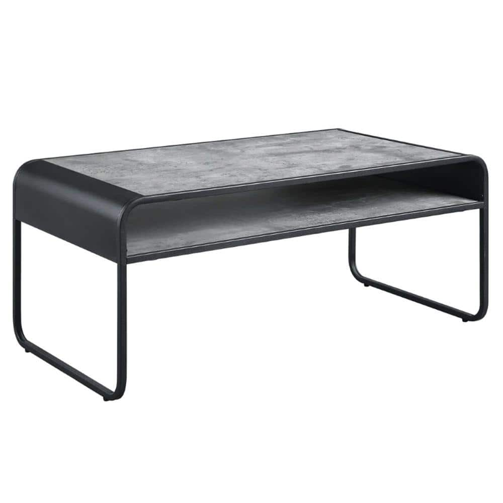 Benjara 22 In. Gray And Black Rectangle Wood Top Coffee Table BM276253 ...