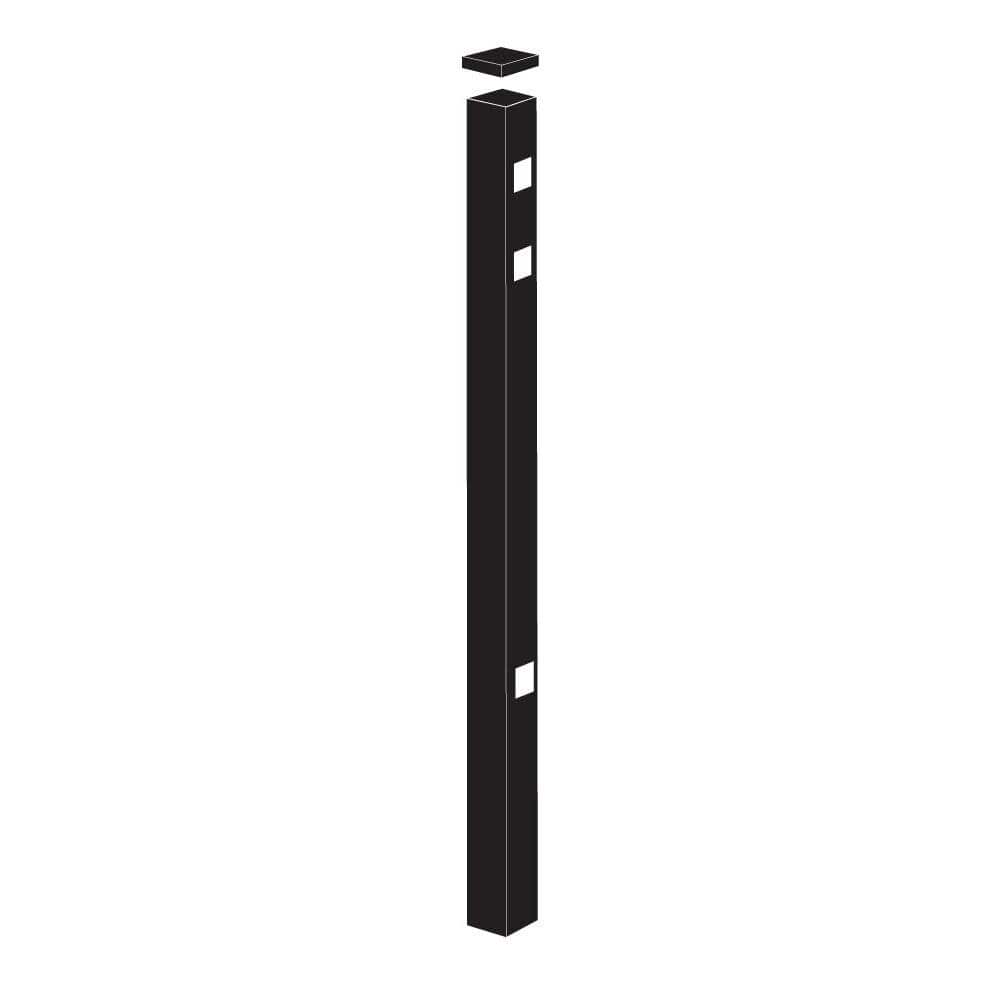 2 in. x 2 in. x 6-7/8 ft. Standard-Duty Black Aluminum Fence End Post price history on PriceWatchPro