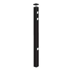 Natural Reflections 2-1/2 in. x 2-1/2 in. x 6-7/8 ft. Black Heavy-Duty Aluminum Fence Gate Post