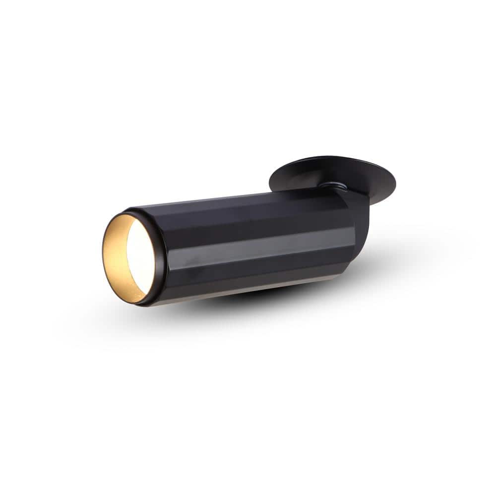 Orbit Series Black Aluminum LED Adjustable Flush Spotlight