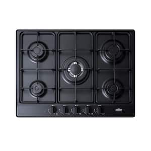 27 in. Gas Cooktop in Black with 5 Burners including Power Burner