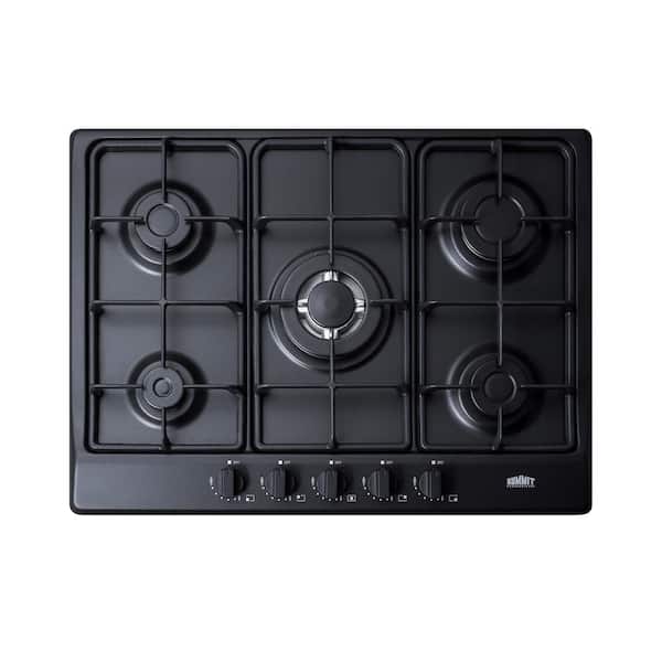 Summit Appliance 27 in. Gas Cooktop in Black with 5 Burners including Power Burner