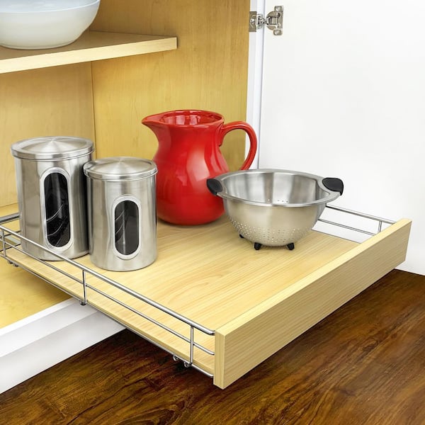 20 x 21 Slide Pull Out Drawer, Exclusive low-profile space saving slide out  shelf makes access easy, so it's ideal for all cabinets, under sink storage  and as a rack for pots