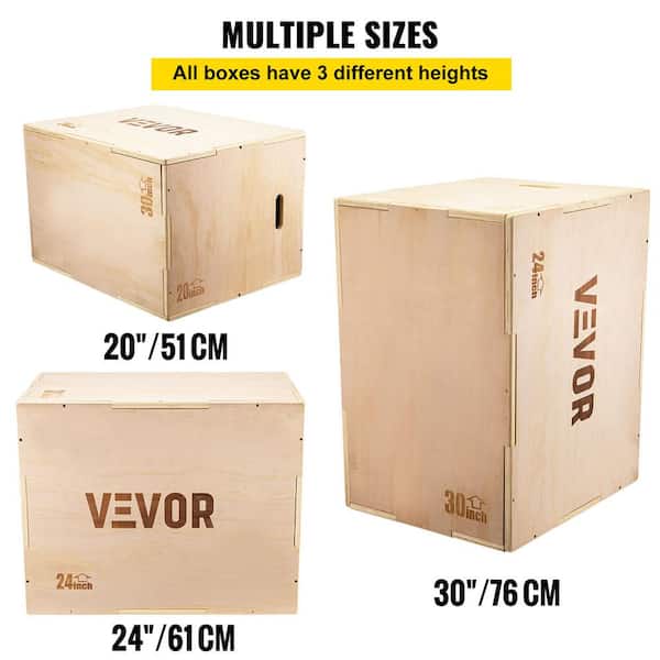 VEVOR Wood Plyo Box 30 in. x 24 in. x 20 in. Plyometric Jump Box  Easy-to-Assemble Workout Step platform for Jumping Trainers  30X20X24YCTX00001V0 - The Home Depot