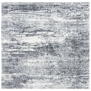 Evoke Ivory/Gray 3 ft. x 3 ft. Solid Square Area Rug