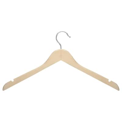 OSTO Natural Wooden Kids Clothes Hangers with Clips 10-Pack  OWC-125-10-NAT-H - The Home Depot