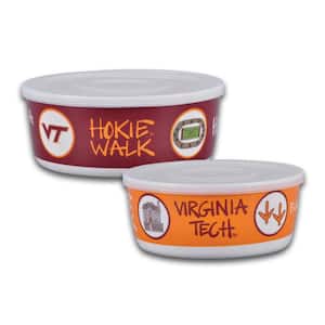 Virginia Tech 7.5 in. 16 fl.oz Assorted Colors Melamine Serving Bowls Set of 2 with Lids