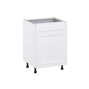 Wallace 24 in. W x 34.5 in. H x 24 in. D Painted White Shaker Assembled 3 Waste Bin Pullout and 1-Drawer Kitchen Cabinet