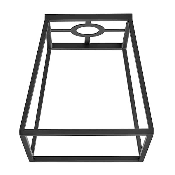 PRIVATE BRAND UNBRANDED 8.25 in. Fitter Matte Black Metal Square Lantern Pendant Lamp Shade