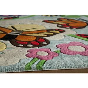 Lil Mo Whimsy Butterfly Multi 2 ft. x 3 ft. Indoor Kids Area Rug